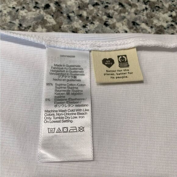 Madewell Top XXS Summer Rib Cutaway Tank White Perfect Racerback - Picture 10 of 12